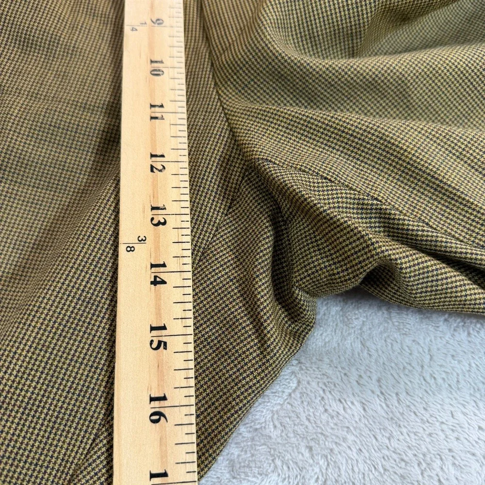 Vintage Hickey Freeman Mens 38x34 Brown Micro Check Pleated Wool Dress Pants EUC